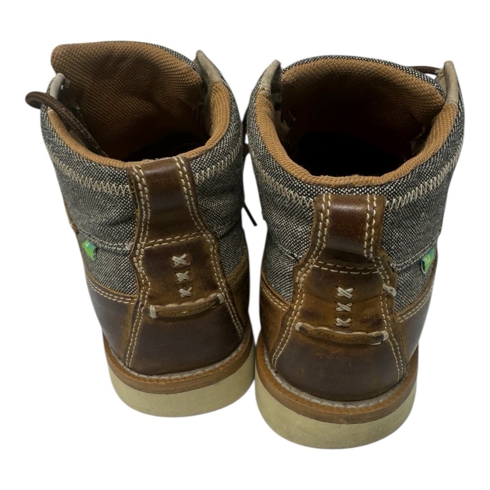 Twisted X🔥Western Wedge 🤑Sole Chukka Boots Brown Gray Canvas Cowboy Leather 9 - Picture 7 of 10